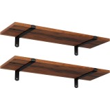 SONGMICS Set 2 rafturi de perete plutitoare, MDF cu efect de lemn vintage, 60x20cm, 15 kg per raft, maro rusic Household NewTrend