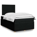 vidaXL Pat box spring cu saltea, negru, 120x200 cm, textil 3292018