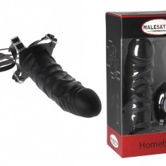 Strap-On Cu Vibratii Homeboy, Negru, 18 cm