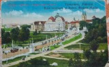 Carte postala, Timisoara, Fabrica, Baia centrala si Bd.Regin Maria, perioada interbelica