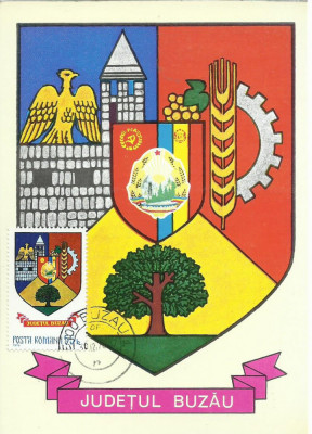 TSV - MAXIMA BUZAU - STEMA JUDETULUI HERALDICA `78 STAMPILA 2 foto