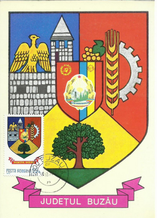 TSV - MAXIMA BUZAU - STEMA JUDETULUI HERALDICA `78 STAMPILA 2