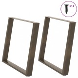 vidaXL Picioare de masă &icirc;n formă de U, 2 buc., oțel natural, 100 x (72-73) cm