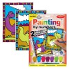 Set Pictura pe Numere Dinozauri Jad, 2 Planse, 7 Vopsele, Pensula, 22x30 cm, Primele Mele 2 Picturi