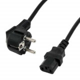 Cablu alimentare PC 1.2m schuko tata 90 grade CEE 7/7 la IEC320-C13 mama conductor aluminiu cuprat, Oem
