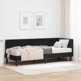 VidaXL Cadru de pat colțar cu saltea Negru 80 x 200 cm Catifea