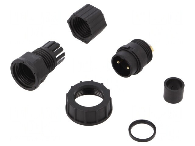 Mufă Circulară 2-PIN Aurită 20A DC-02BFMB-SL7001