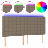 Cumpara ieftin Tablie de pat cu LED, gri taupe, 200x5x118/128 cm, textil