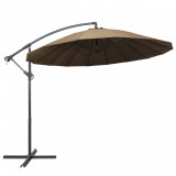 Umbrelă de soare suspendată, gri taupe, 3 m, st&acirc;lp de aluminiu, vidaXL