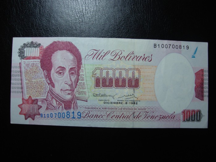 VENEZUELA 1000 BOLIVARES 1992 EXCELENTA