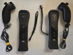 Kit Controller Nintendo Wii Black RVL-00. huse + nunchuck + prinderi siguranta + Motion Plus foto