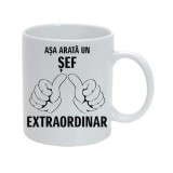 Cana alba personalizata &quot;Asa arata un sef extraordinar&quot;, INOVATIX&reg;. 330ml, Oem
