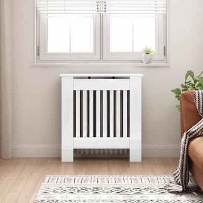 vidaXL Capac pentru radiator Alb lucios 78 x 19 x 81,5 cm 884096 foto