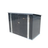 Magazie metalica pentru pubele gunoi, Otel zincat, 176x105x130 cm, 2 usi, grosime profile 0.6 mm