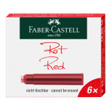 Cumpara ieftin Set 6 Cartuse cu Cerneala Faber-Castell, Rosie, Cartuse Cerneala, Rezerva Cerneala, Patorane Cerneala, Mine Stilou, Mine pentru Stilou, Mine de Stilou