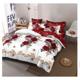 Lenjerie pat dublu,bumbac finet,6 piese,cearceaf cu elastic 180x200cm, cearceaf pilota 200x230cm, 2 fete de perna 50x70, 2 fete de perna 70x70-A1111