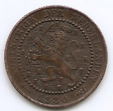 Olanda 1 Cent 1880 - Willem III / Wilhelmina , Bronz, 19 mm KM-107.1 (2)