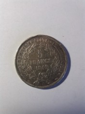 FRANTA 5 FRANCS 1849 A XF foto