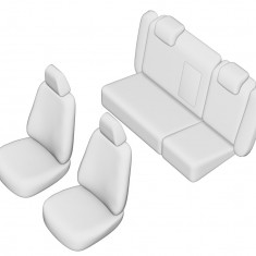 Set huse scaun pentru skoda octavia ii 2004-2009 (bancheta fractionata) tip 2 cu tetiere spate in forma de l