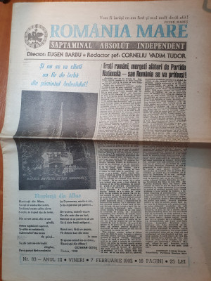 ziarul romania mare 7 februarie 1992 foto