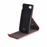 Husa Piele Samsung Galaxy S5 G900 Slim Flip Stand, Tip Carte, Protectie Completa, Culoare Rosie