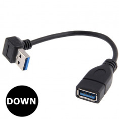 Adaptor cablu prelungitor USB 3.0 Tata-Mama la 90 de grade 20 cm-Tip În jos