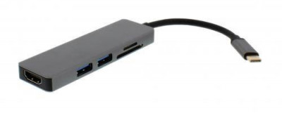 Adaptor USB Type C - HDMI +2x USB 3.0 +cititor card Well foto