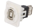 Adaptor USB A la USB B, 2.0, Plastic, 19x24mm