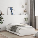 VidaXL Cadru de pat cu sertare, alb, 90x200 cm, lemn prelucrat