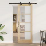 Set Ușă Glisantă vidaXL cu Accesorii 78x211 cm Lemn Masiv de Pin