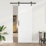 Ușă glisantă cu set de hardware Alb 83x232 cm Lemn de pin masiv