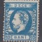 ROMANIA 1872 LP 36 REGELE CAROL I CU BARBA 10 BANI ALBASTRU DANTELAT GUMA ORIGINALA SARNIERA