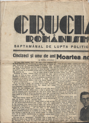 Ziar saptamanal Cruciada romanismului 8 August 1935 4 pag. foto