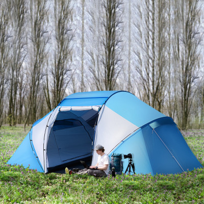 Outsunny Cort pentru Camping pentru 6 Persoane 460 &amp;times; 230 &amp;times; 195cm foto