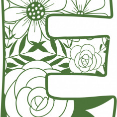 Sticker decorativ, Litera E, Verde, 82 cm, 7451ST-1