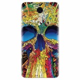 Husa silicon pentru Huawei Enjoy 7 Plus, Abstract Multicolored Skull