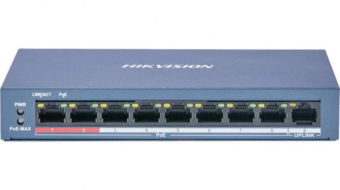 Switch Hikvision DS-3E0109P-E&copy;, 8-port, PoE