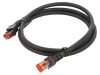 Patch Cord Ethernet S/FTP Cat6 Negru 1m LSZH 27AWG