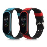 Set 2 Curele Kwmobile pentru Xiaomi Mi Band 4, Rosu/Albastru, Silicon, 58889.05