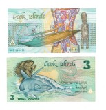 Insulele Cook 1987 - 3 dollars aUNC