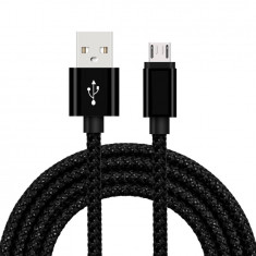 Cablu de date Usb - Micro Usb, 2M, Negru