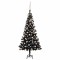 vidaXL Brad Crăciun pre-iluminat cu set globuri, negru, 120 cm, PVC 3077588