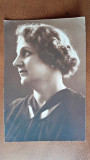 Fotografie tip Carte postala, profil femeie, 1937