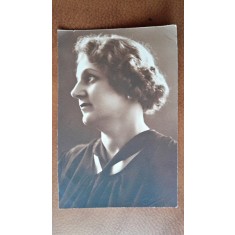 Fotografie tip Carte postala, profil femeie, 1937