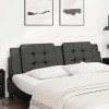 Perna Tablie Pat Gossi 180cm, Piele Ecologica Neagra, Spuma, Montare Facila, Design Elegant, Suport Lombar, Fixare Velcro
