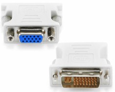 Adaptor DVI-I analogic tata la VGA mama DeTech 24+5pini, mufa dvi analog