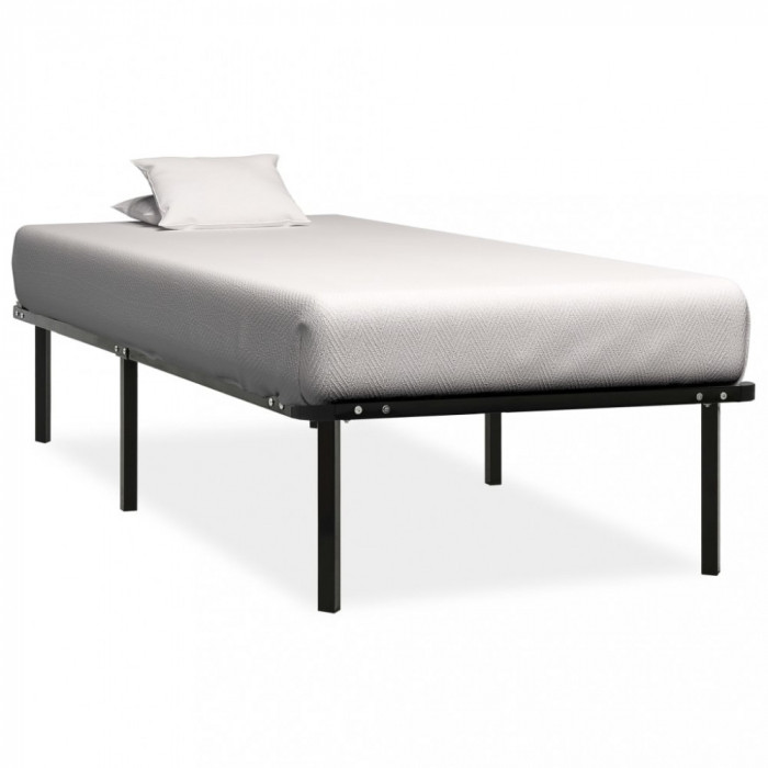 Cadru de pat, negru, 90 x 200 cm, metal GartenMobel Dekor