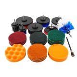 Set perii de curatare si discuri de lustruit pentru bormasina, 1/4" 23 piese, Verke