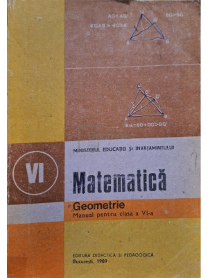 Ion Cuculescu - Matematica, geometrie - Manual pentru clasa a VI-a (editia 1989) foto