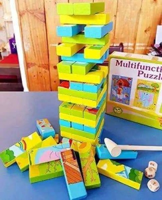 Joc multifunctional jenga Turnul Instabil si puzzle foto